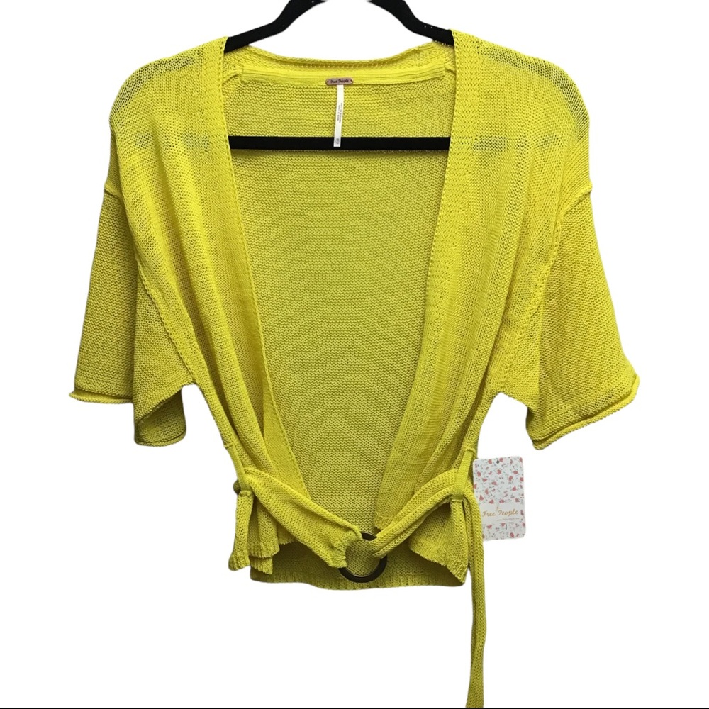 Free People Hello Yellow Cardigan NWT XS